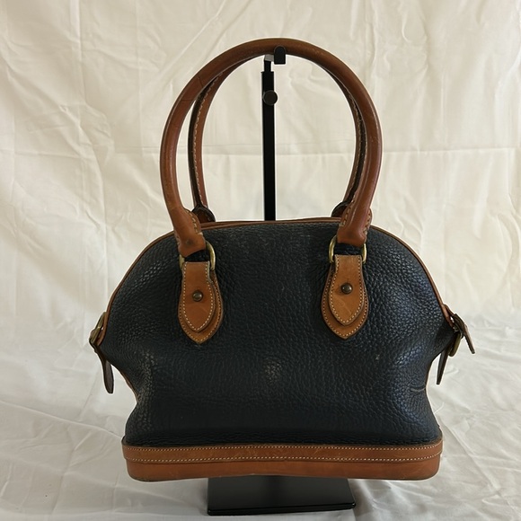 Dooney & Bourke Vintage Norfolk AWL Navy Blue Dome Satchel - Picture 2 of 11